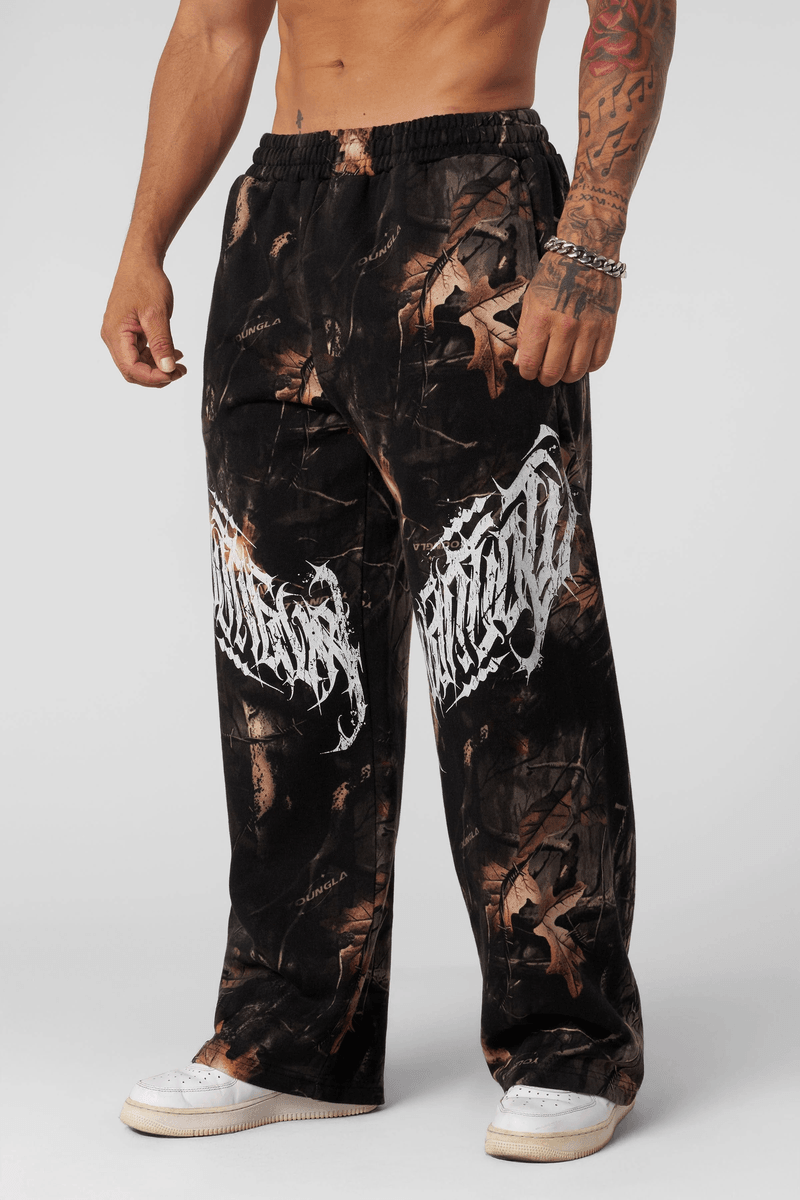 Joggers | Men | Youngla 2038 - Blackout Script Sweats Black Tree Camo