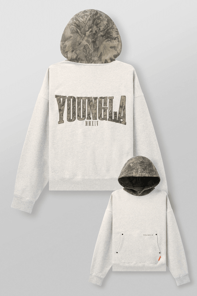 Outerwear | Men | Youngla 5098 - Tree Camo Hoodies Black Wash