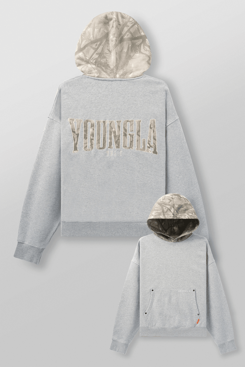 Youngla 5098 - Tree Camo Hoodies Heather Grey