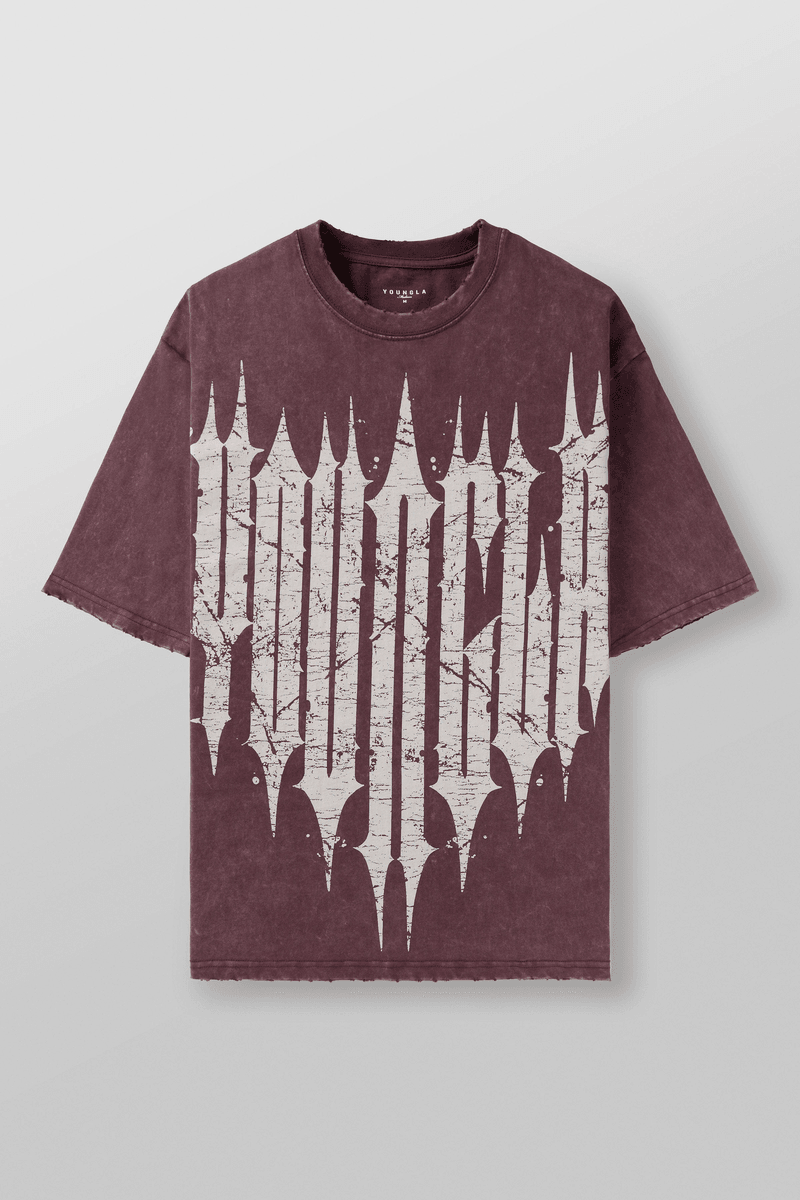 Youngla 4156 - Revenge Tees Burgundy Wash