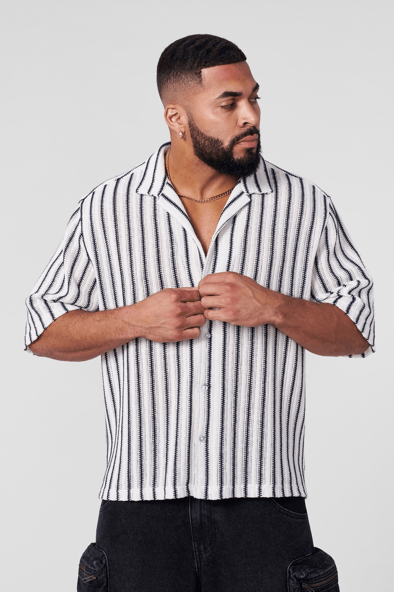Youngla 4169 - Cabana Button-Ups Off-White Stripes