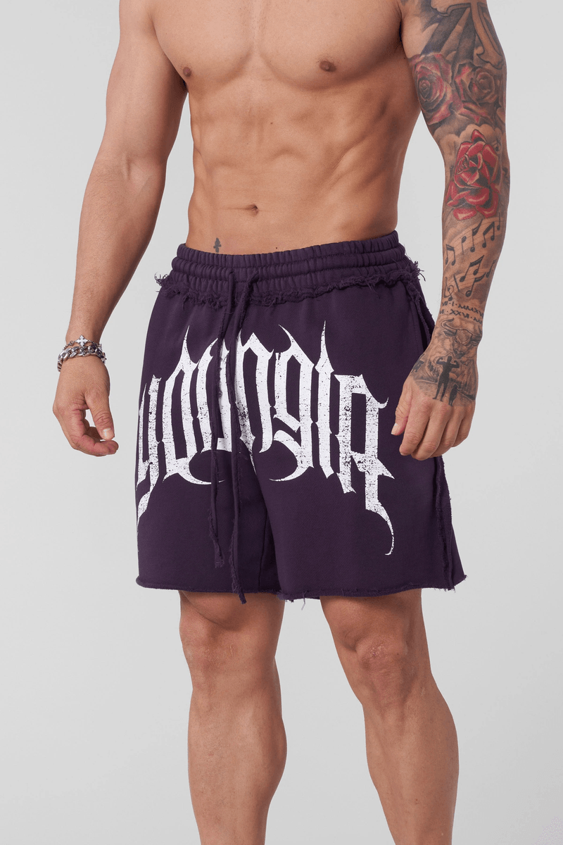 Youngla 1009 - Deconstructed Terry Shorts Purple Wash