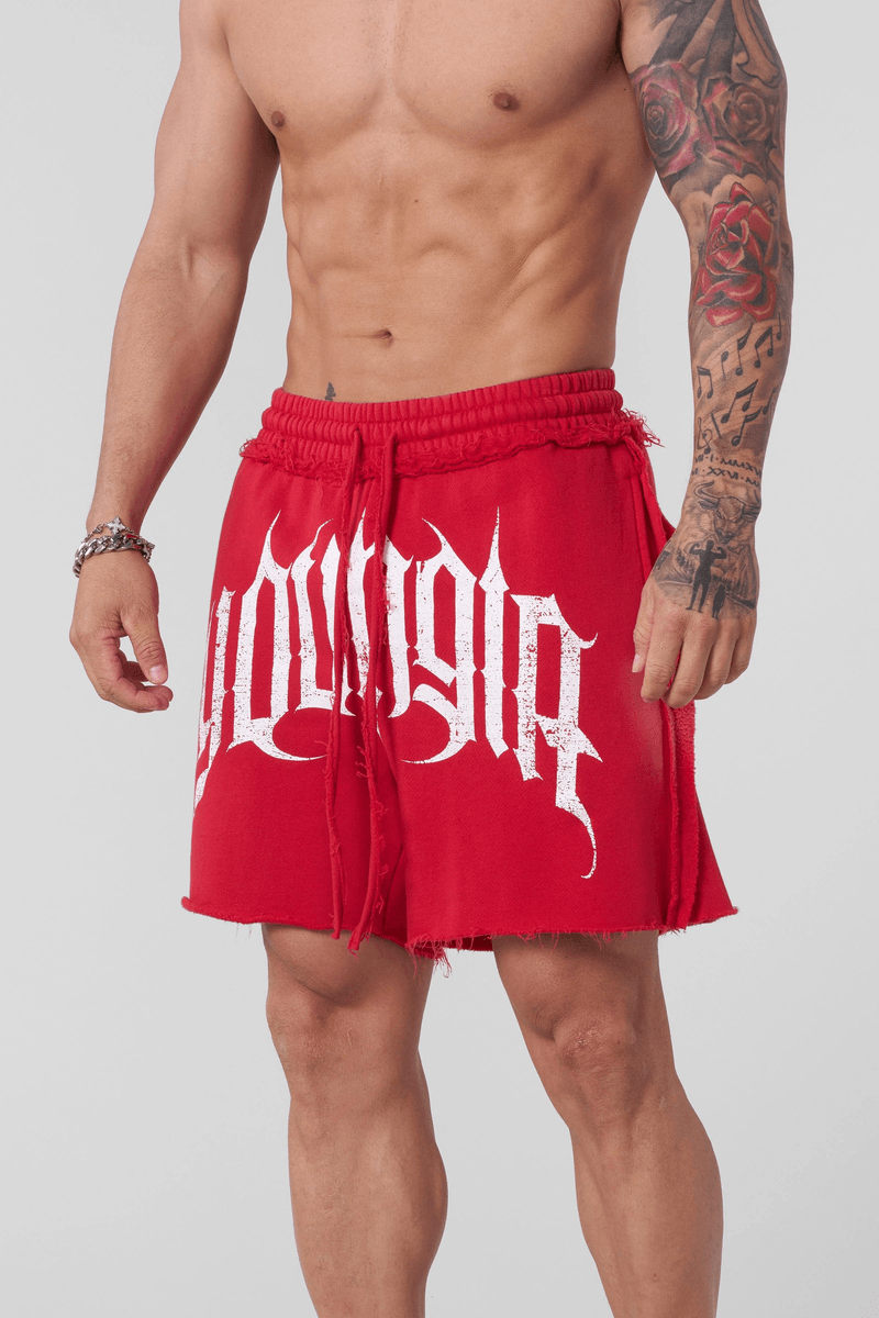 Youngla 1009 - Deconstructed Terry Shorts Red Wash