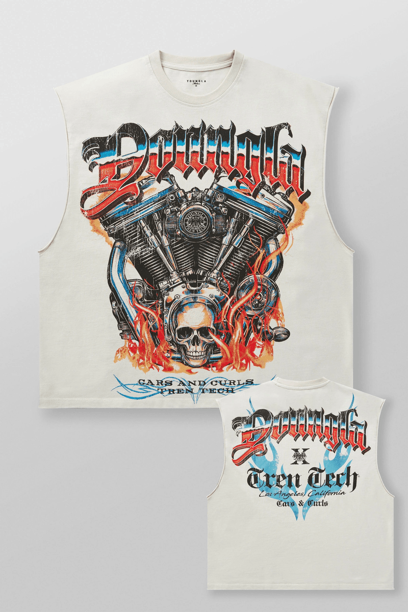 Youngla 3032 - Cars & Curls - Cut-Offs Hell Ride Off-White