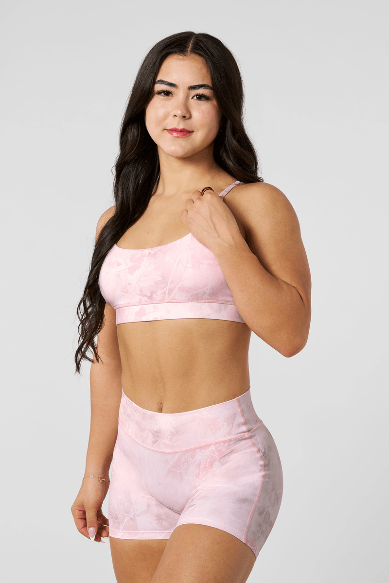 Youngla W3161 - Camo Urban Sports Bra Pink Barbed Wire Camo