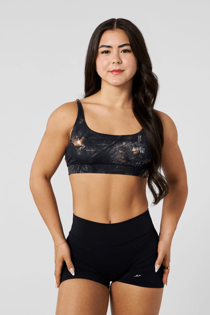 Youngla W3161 - Camo Urban Sports Bra Black