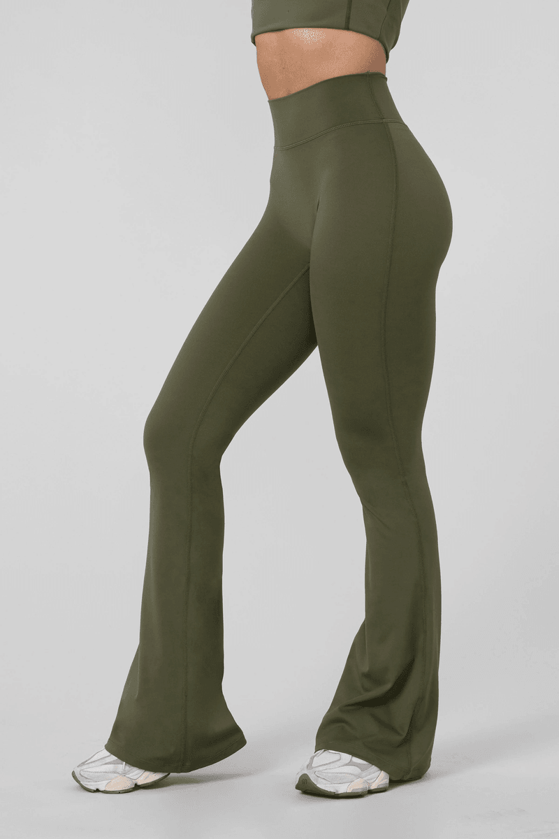 Youngla W227 - Curve Flare Leggings Olive