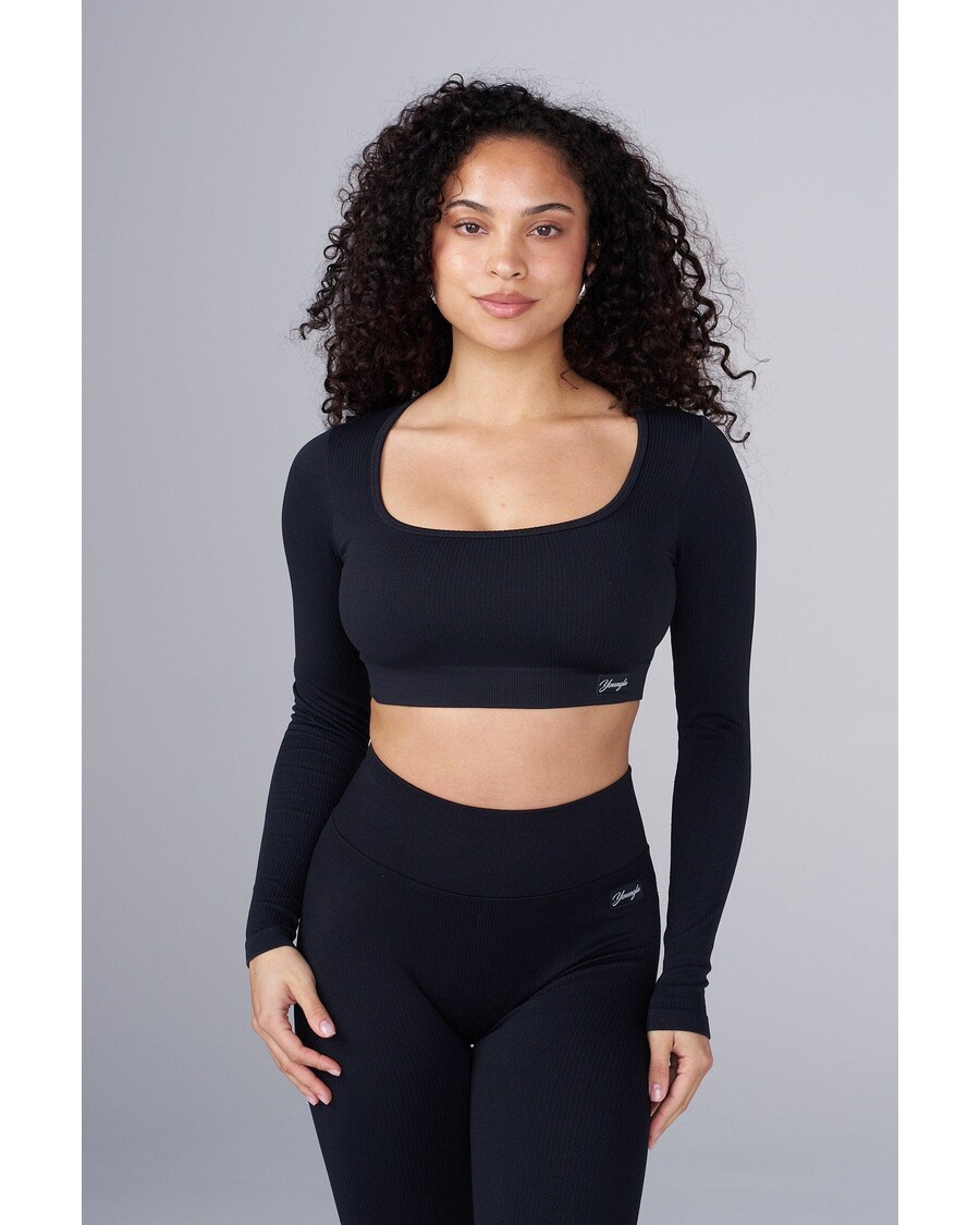 Youngla W449 Ribbed Seamless Longsleeve crop