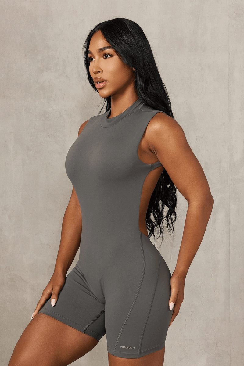 Youngla W129 It-Girl Romper Dark Grey