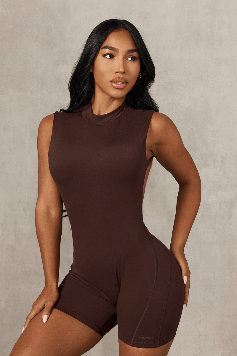 Youngla W129 It-Girl Romper Brown